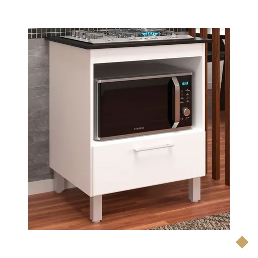 Balcão De Cozinha Para Cooktop 4 Bocas Iara 1 Porta Branco - Jcarvalho