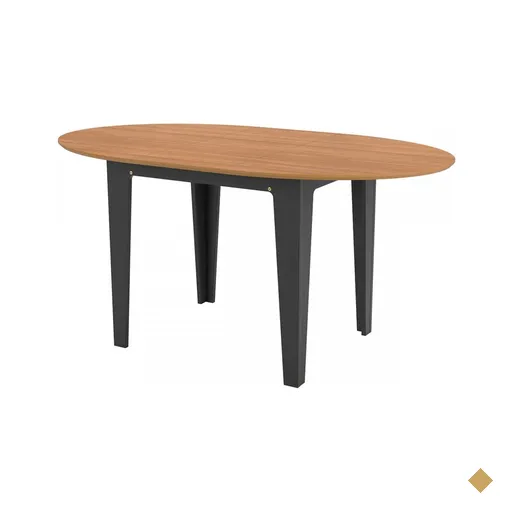Mesa De Madeira Extensível Freijó/preto Fosco - Dalla Costa