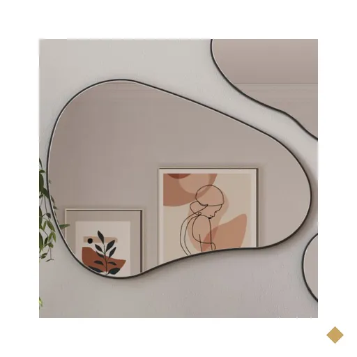 Espelho Decorativo Orgânico 80cm 100% Mdf Preto Fosco Es16 - Dalla Costa