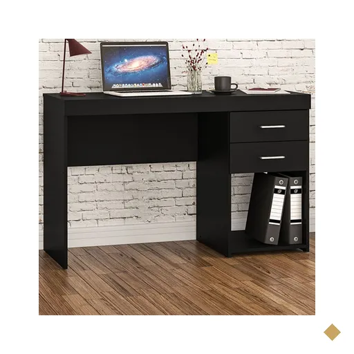 Mesa Para Computador Malta 2 Gavetas Preto - Politorno