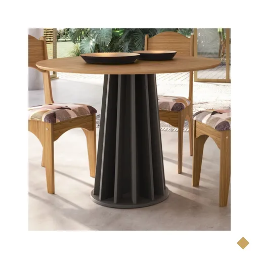Mesa De Madeira 100% Mdf Freijo/preto Fosco Tm71 - Dalla Costa