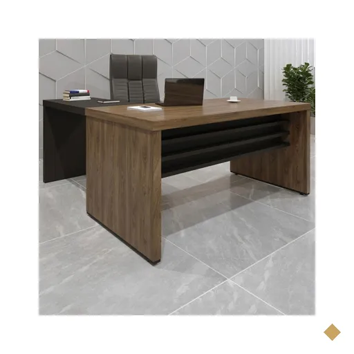 Mesa Para Escritório Com Apoio Charuto/preto - Artany Móveis