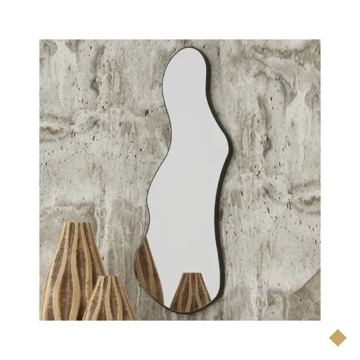 Espelho Decorativo Orgânico 90cm 100% Mdf Preto Fosco Es19 - Dalla Costa