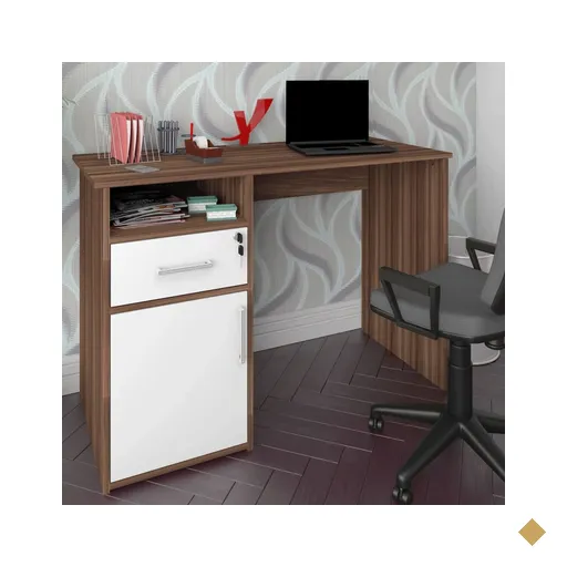 Mesa Escrivaninha Hall 1 Porta 1 Gaveta Ipê/branco - Artany