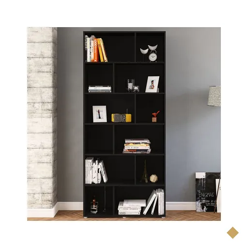 Estante Para Livros Xangai 10 Prateleiras Preto - Politorno