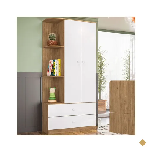 Guarda-roupa Infantil Amarelinha 2 Portas 2 Gavetas Rústico/branco - Henn
