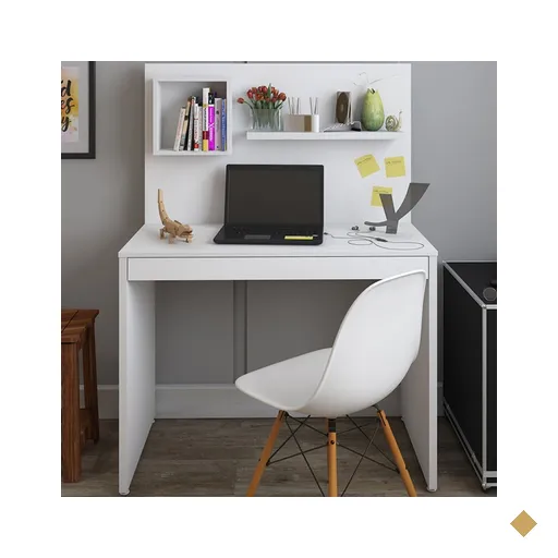 Mesa Escrivaninha First 1 Gaveta Branco - Artany