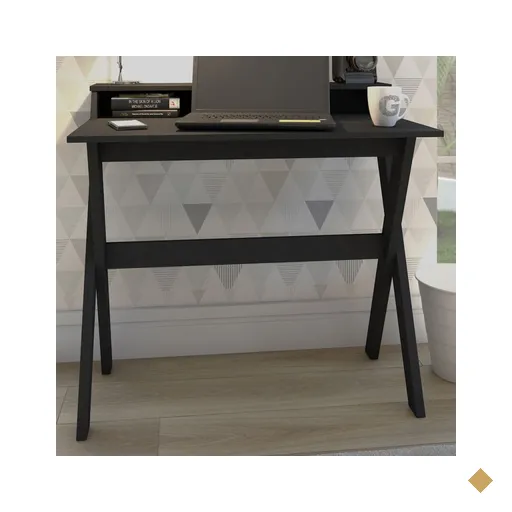 Mesa Escrivaninha Itália 3 Nichos Preto - Artany