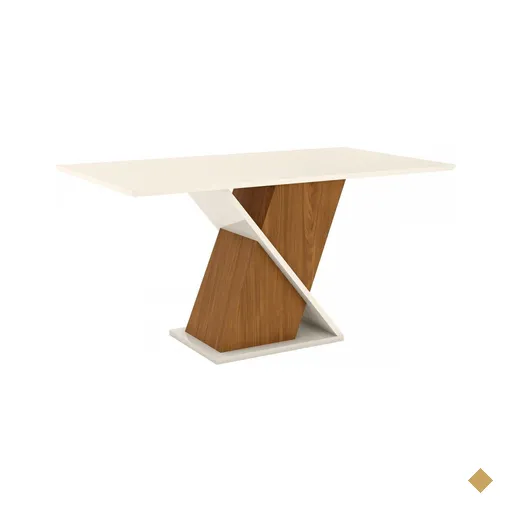 Mesa De Madeira Fiorella Nature/off White - Henn