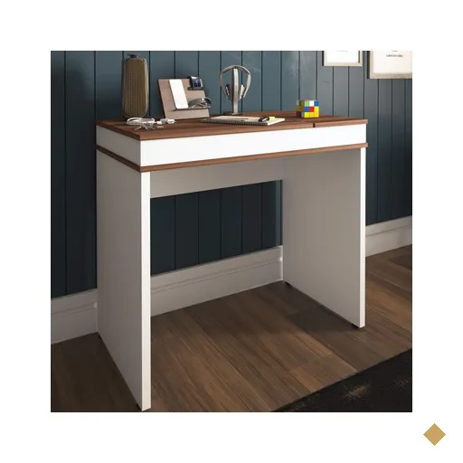 Mesa Escrivaninha Mind 2 Portas Ipê/branco - Artany