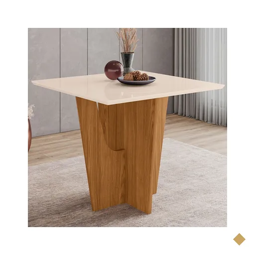 Mesa De Madeira Danielly Nature/off White Sci39 - Henn