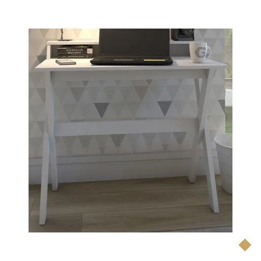 Mesa Escrivaninha Itália 3 Nichos Branco - Artany