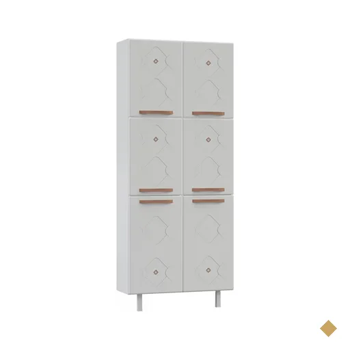 Paneleiros Em Aço Mirage New 6 Portas 5 Prateleiras Branco - Telasul