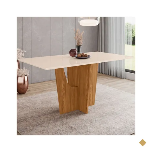 Mesa De Madeira Danielly Nature/off White Sci36 - Henn