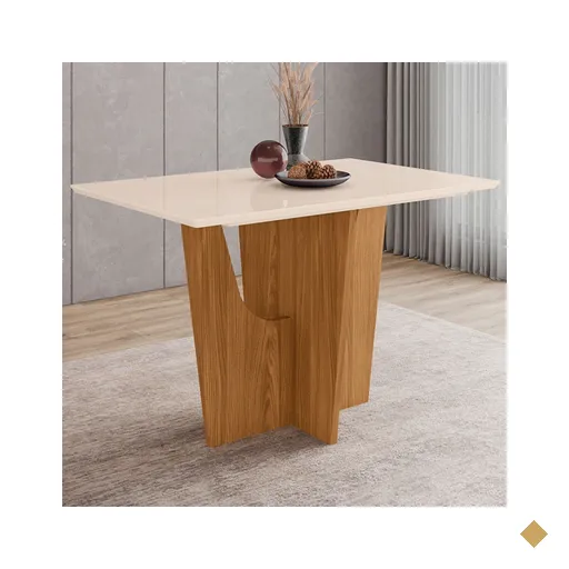 Mesa De Madeira Danielly Nature/off White Sci37 - Henn