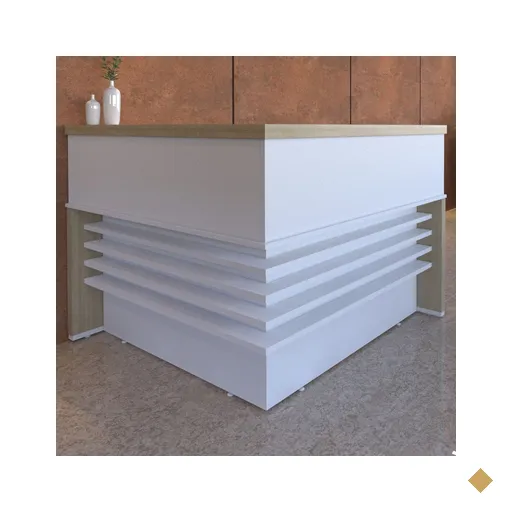 Mesa Tamburato Atendimento Carvalho/branco - Artany Móveis