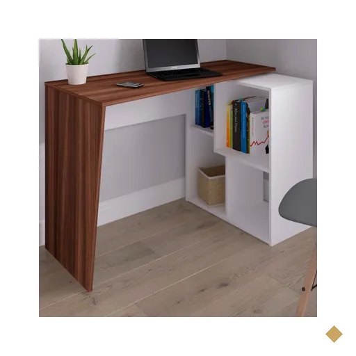 Mesa Escrivaninha Urban Ii Ipê/branco - Artany Móveis