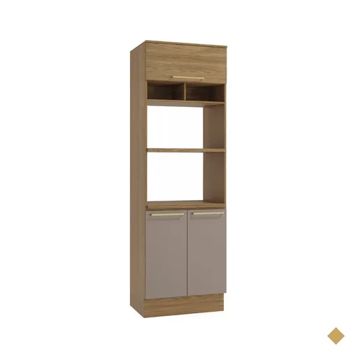 Paneleiro Botanic 70 Cm 3 Portas Nogueira/fendi Fosco - Kappesberg