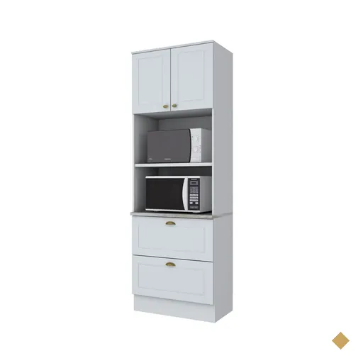 Torre Quente Americana 2 Portas 2 Gavetas 100% Mdf Branco Hp C351 - Henn