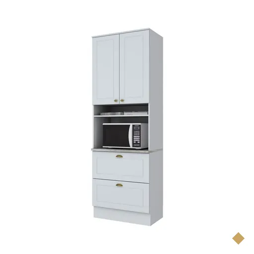 Torre Quente Americana 2 Portas 2 Gavetas 100% Mdf Branco Hp C350 - Henn