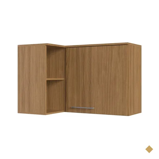 Armário Aéreo Cozinha De Canto 1 Porta 2 Prateleiras Co8103 Naturalle -…