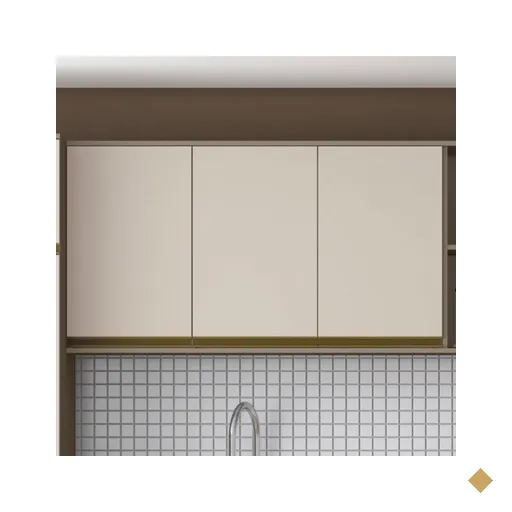 Armário Aéreo Cozinha évelin 3 Portas Duna/cristal - Henn