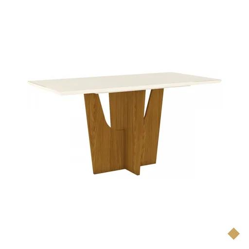 Mesa De Madeira Vértice Nature/off White S203 - Henn