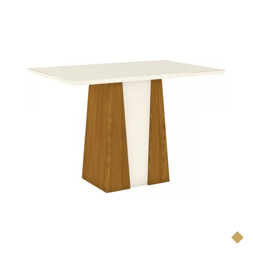 Mesa De Madeira Orus Flex Nature/off White - Henn