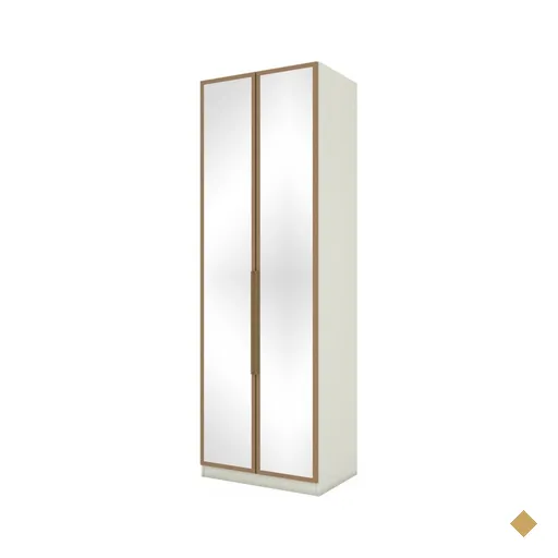 Guarda-Roupa / Roupeiro Solteiro Modulado Predileto 2 Portas Com Espelho Henn…