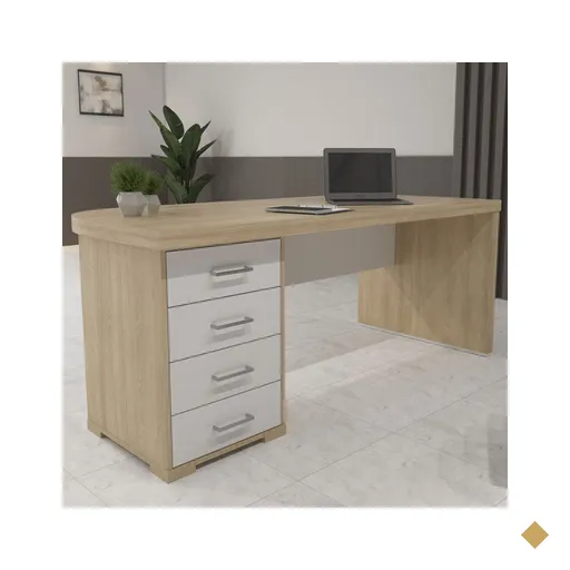 Mesa Para Escritório Tamburato 4 Gavetas Móveis 006212 - Marrom
