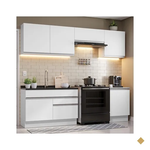 Armário de Cozinha Completa 260cm Branco Glamy Madesa 04