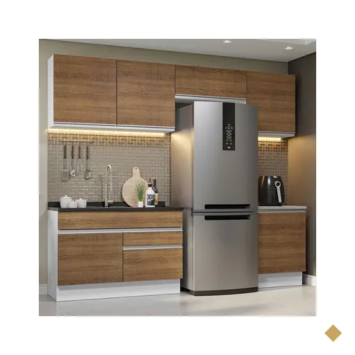 Armário de Cozinha Completa 260cm Branco/Rustic Glamy Madesa 05