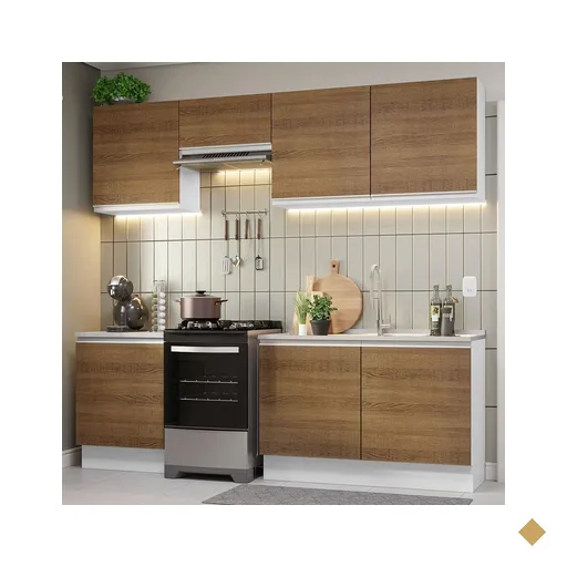 Armário de Cozinha Completa 240cm Branco/Rustic Glamy Madesa 09