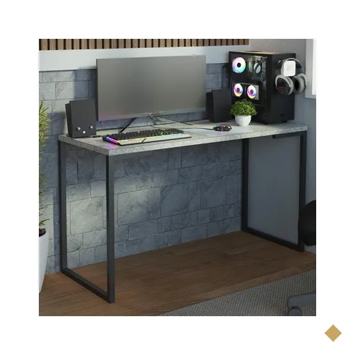 Mesa de Escritório Industrial Cinza 120cm Mood Madesa