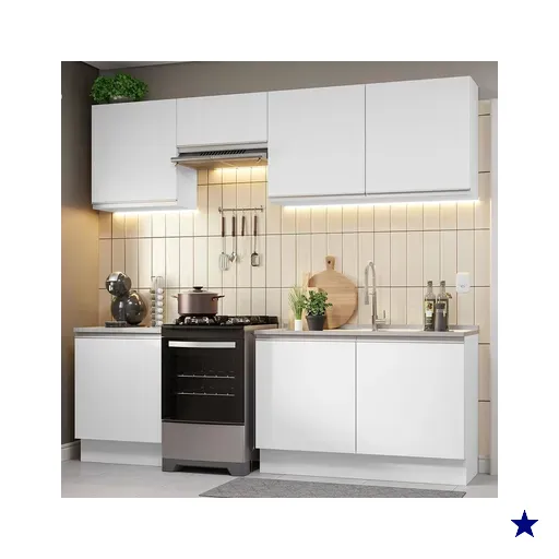 Armário de Cozinha Completa 240cm Branco Glamy Madesa 09