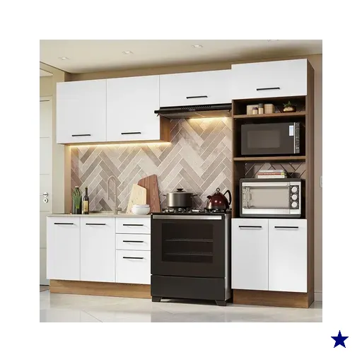 Armário de Cozinha Completa 270cm Rustic/Branco Agata Madesa 08