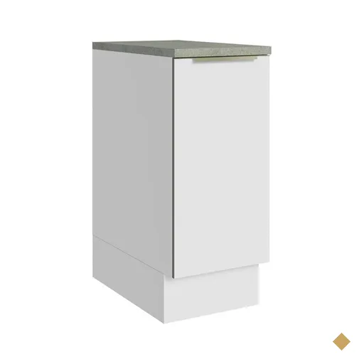 Balcão 35 cm 1 Porta Branco/Branco Veludo Lux Madesa