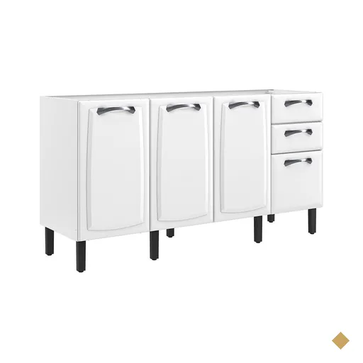 Balcão Itatiaia New Premium 4 Portas 2 Gavetas - Branco