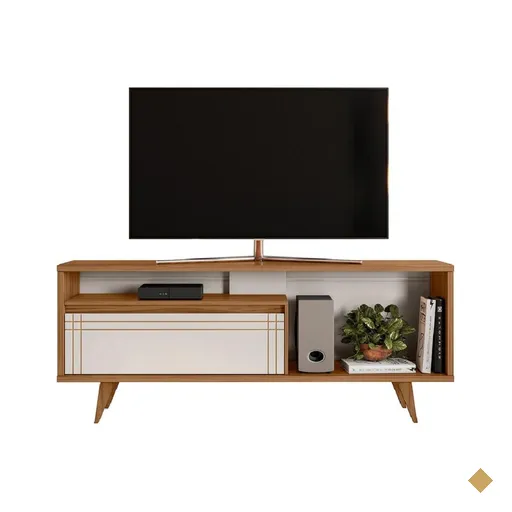 Rack Bancada para TV até 60 polegadas NT 1315 Freijó / Off White Notável