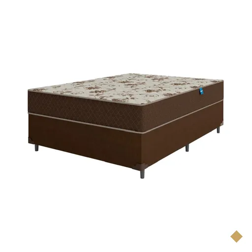 Cama Box Casal Colchão Espuma D33 Marquês 138x188x57cm Marrom Umaflex -…