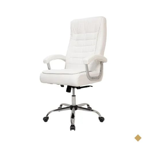 Kit 2 Cadeiras De Escritório Big Presidente Pillow Top Brancas