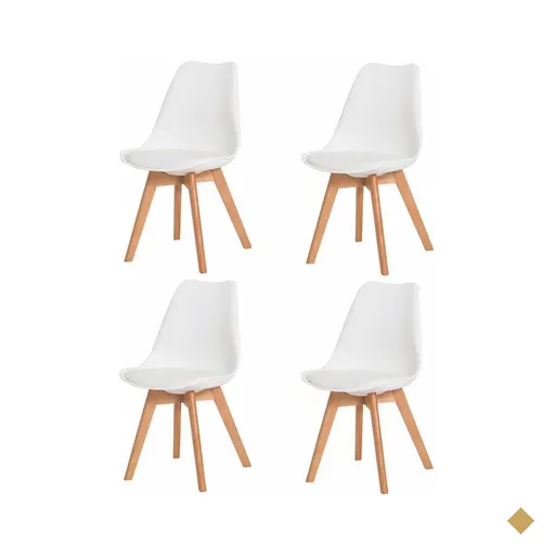 Kit 4 Cadeiras Saarinen Leda Branca