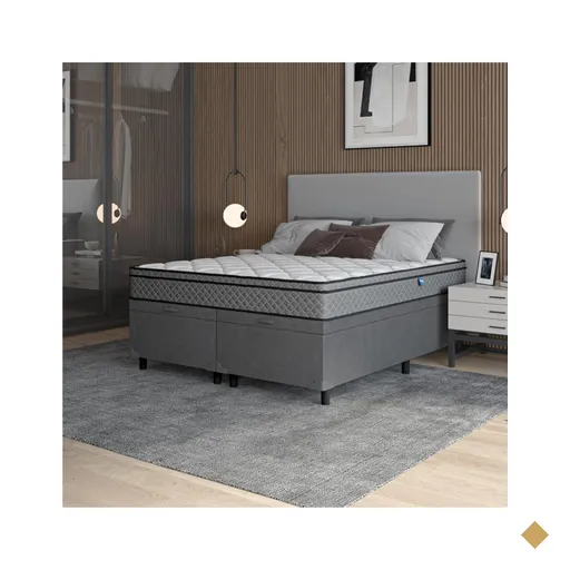 Cama Box Baú Casal Queen Colchão Molas Ensacadas Mirage 158x198x65cm…