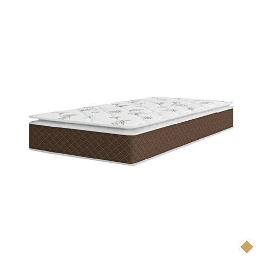 Colchão Solteiro Molas Ensacadas Pillow Top Martino 88x188x25cm Marrom/Branco…