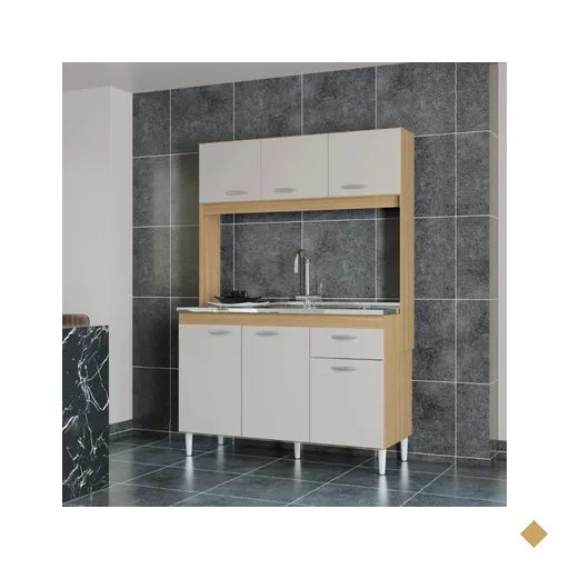 Cozinha Anete 6 Portas 1 Gaveta A579.33 Poquema Damasco/Off-White