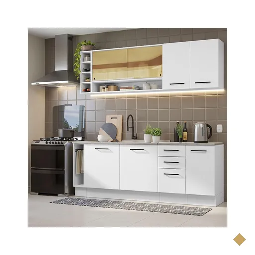 Armário de Cozinha Completa 220cm Branco Agata da Thêmis Madesa