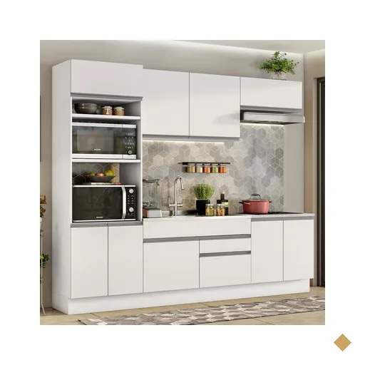 Armário de Cozinha Completa 270cm Branco Glamy Madesa 13