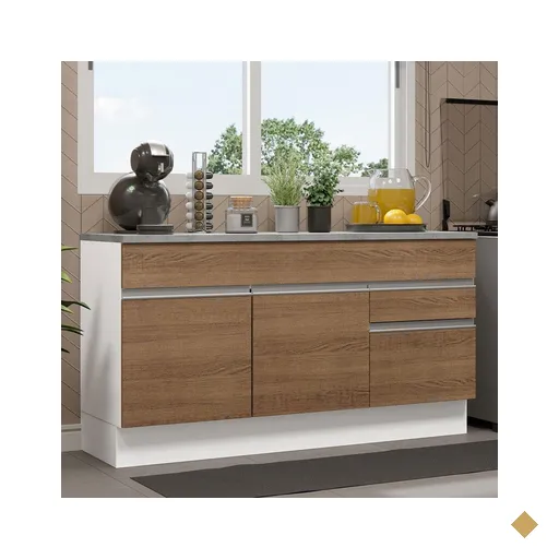 Balcão Gabinete de Pia Armário de Cozinha 150 cm 2 Gavetas 2 Portas (Com…