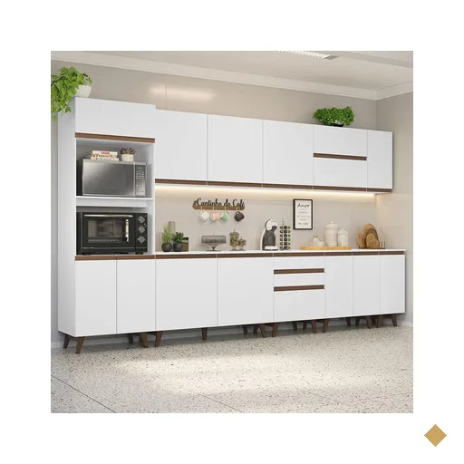 Armário de Cozinha Completa 355cm Branco Reims da Sabrina Madesa