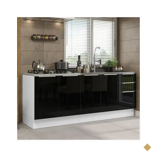 Kit com 2 Balcões de Cozinha Madesa Lux 4 Portas 3 Gavetas (Sem Tampo e Pia)…